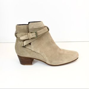 Sole society leather suede buckle booties